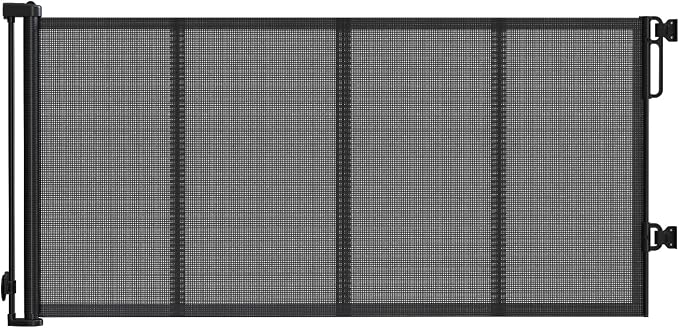 Upgraded 71'' Wide Retractable Baby Gates for Stairs with Reinforced Strip, Mesh Saftey Gate for Pets, Prevent Crawling Dog Gate fot Doorways, No Drilling, Indoor & Outdoor Use, 34'' Tall