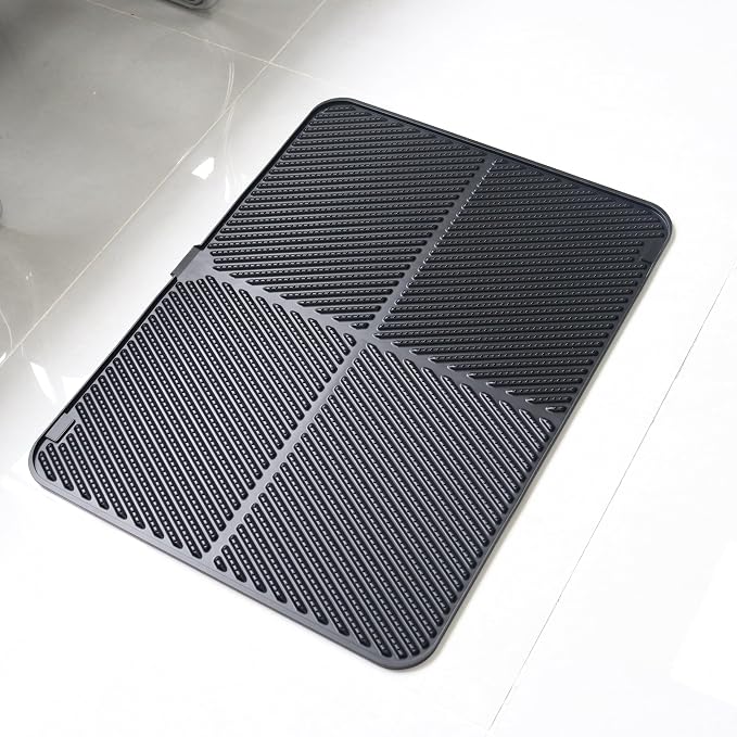 Silicone Pet Food Mat for Cats & Dogs, Waterproof Dog Bowl Mat & Cat Feeding Mat, Non-Slip Dog Mat for Food and Water, Pet Placemat & Silicone Tray (24X15)