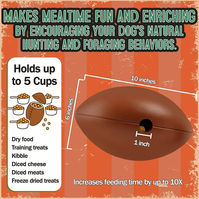 Food Puzzle Feeder for Large or Medium Dogs, 5C | Mentally Stimulating Enrichment Toy, Made in USA, BPA-Free Durable Foraging Toy, Reduces Anxiety and Destructive Behavior