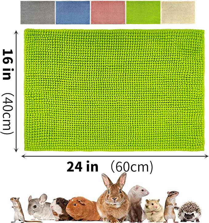 2 Pcs Reusable Bunny Cage Liner Bunny Washable Mats Guinea Pig Pee Pad Rabbit Pad Ferret Cage Liner Small Animal Rugs (Pink)