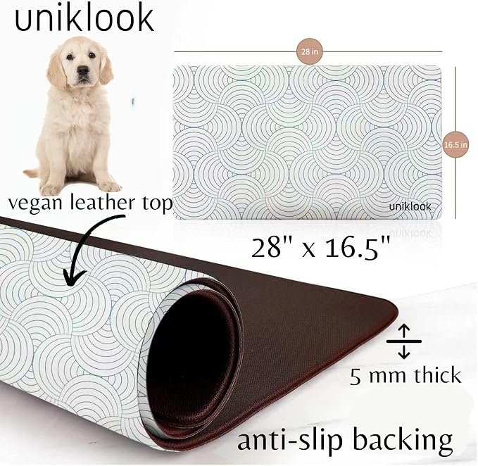 Dog Food Mat - Dog Bowl Mat - Pet Food Mat Dog Mat for Food and Water - Dog Feeding Mat - Dog Water Bowl Mat - Waterproof Dog Water Mat - UnikLook