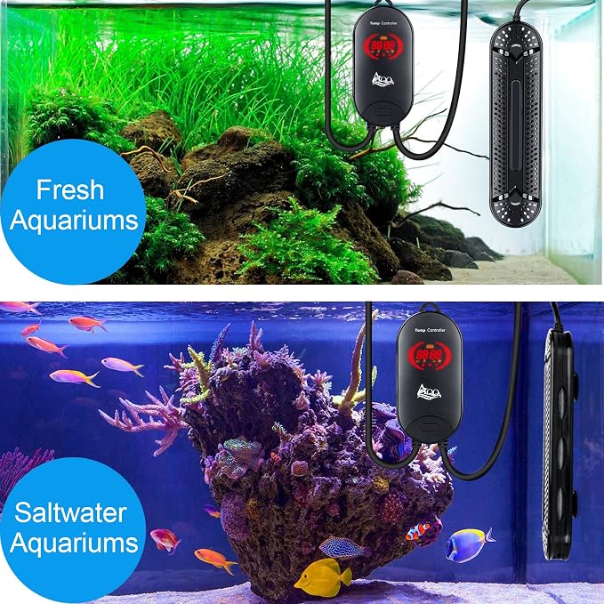AQQA Aquarium Heater 1000W for 150-300 Gallon Submersible Fish Tank Heater for Aquarium Betta Fish Heater Aquarium Thermostat Heater Hydroponic Freshwater & Saltwater (1000W, 150-300Gal)