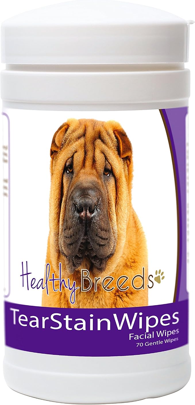 Healthy Breeds Chinese Shar Pei Tear Stain Wipes 70 Count