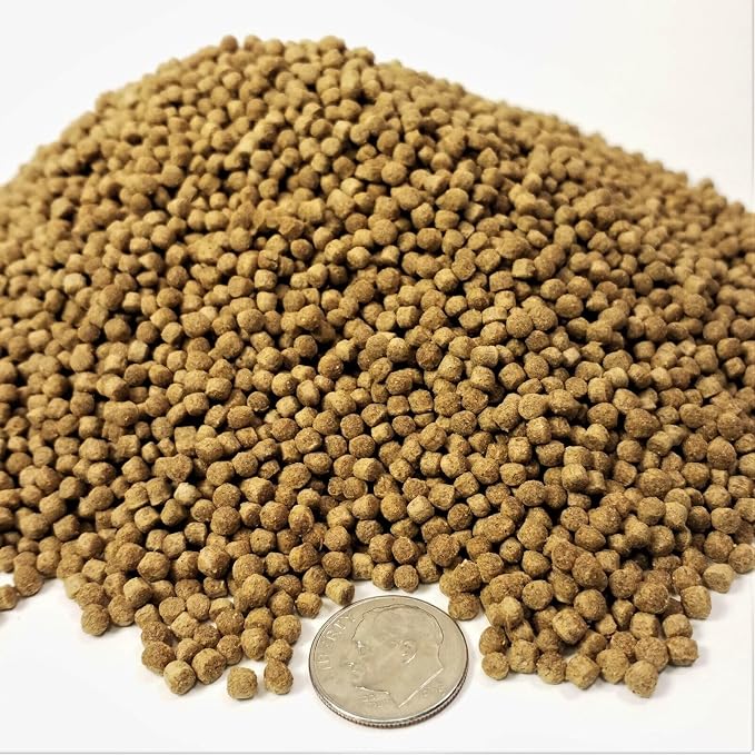 3mm -1/8" Krill & Brine Shrimp Floating Growth Pellets for Discus, Cichlids, Koi & Pond Fish, All Aquarium Tropical Fish - 1/4-lb