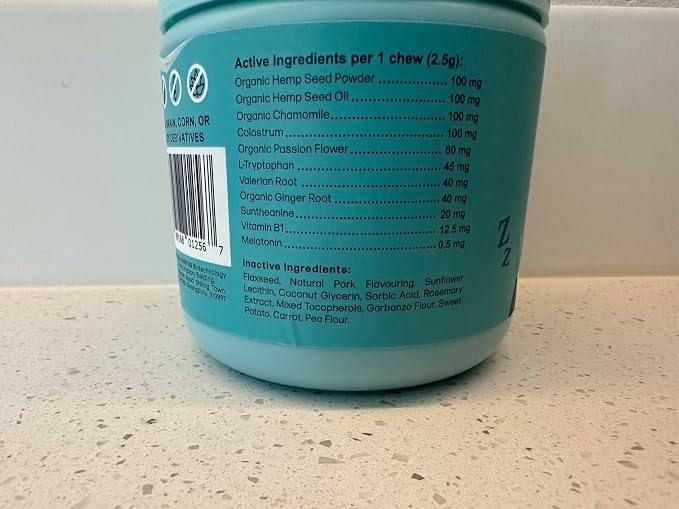 Bacon-Flavored Calming Chews for Dogs: Melatonin Dog Anxiety Relief Treats, Perfect Sleep Aid, Stress Relief During Fireworks, Storms, Thunder, Barking 120 Count