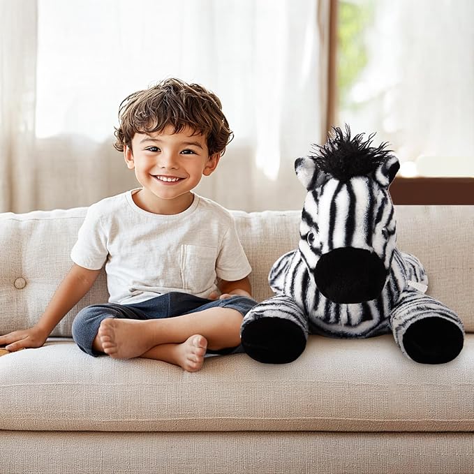 Niuniu Daddy 20" 3.3 lb Weighted Zebra Stuffed Animal for Adults Kids, Giant Large Soft Body Pillow Plush Toy for Sleeping Huggable, Gift for Everyday Comfort