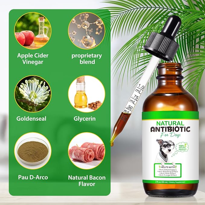 2 Pack Antibiotics for Dogs, Natural Antibiotics for Dogs, Dog Antibiotics, Dog Multivitamin for Pets, Dog Supplies Antibiotics, Natural Dog Antibiotics Supports Dog Allergy and Itch Relief