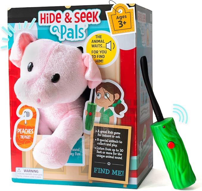 R&R Games Hide & Seek Pals - Peaches the Piglet Interactive Toy Figure