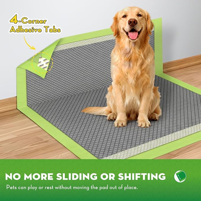 CROCI Dog Pads Extra Large, 30"x36" XXL Puppy Pads, 2X Odor-Control with Charcoal & Bamboo Material, 4-Corner Adhesive Tabs, Super Absorbent & Leak-Proof (30 Counts)