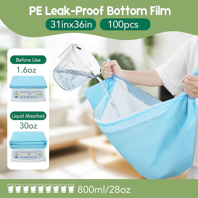 Pee Pads for Dogs ,Disposable Dog Traning Pads Leak-Proof Dog Pee Pads Extra Large,Quick-Drying Absorbent Wee Wee Pad for Dogs Puppy Pad XXL 31"x36" ,100 Count
