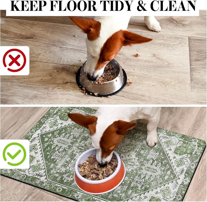 Dog Food Mats for Floors Absorbent, Pet Cat Food Mat - Non Slip Dog Bowl Mats for Food and Water Pet Supplies