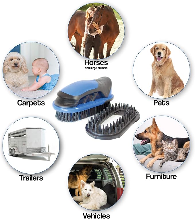 Vacuum Brush Kit for Horse Grooming – Cleaning Furniture, Carpets, and Auto Interiors – Great for All Pets