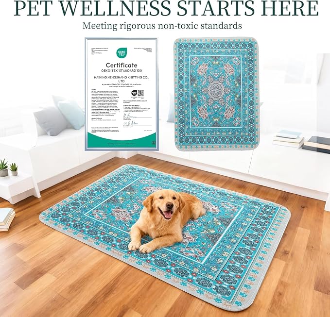 Homimp Guinea Pig Cage Liners, 2 Pack Washable Pee Pads for Dogs, Waterproof & Leakproof Puppy Pee Pads, Super Absorbent Reusable Bedding with Anti-Slip Backing for Rabbit,Bunny,Hamster, Blue, 24"x47"