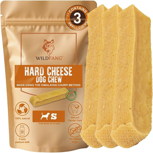 Wildfang® Yak Chews, Small for Dogs 22-33 lbs – Dog Dental Chew Stick, Hardness Like Himalayan Yak Cheese, Churpi-Style Cheese Sticks, Dog Treats & Puppy Training Treats, Approx 2 oz, Pack of 1