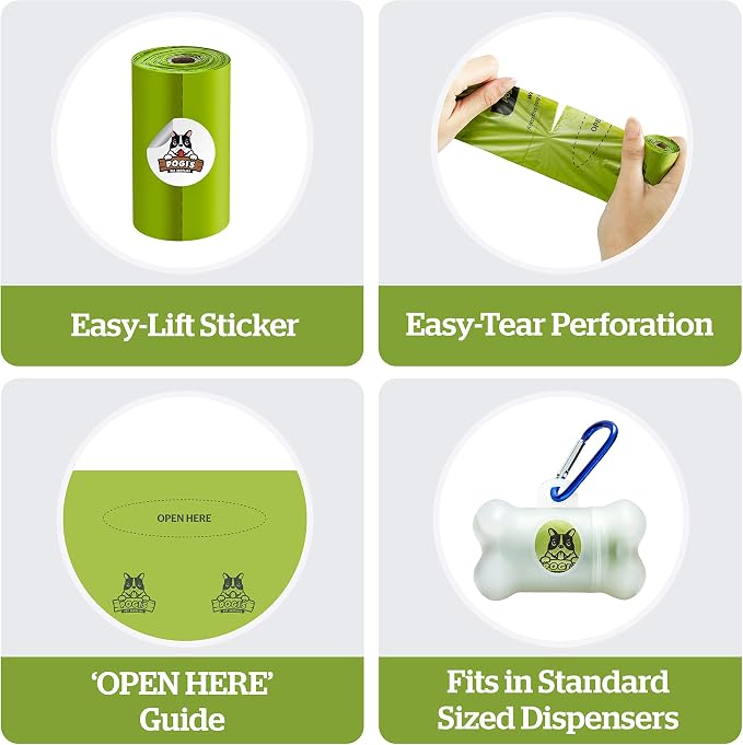 Pogi's Poop n' Wipe Combo Pack - 450 Unscented Doggy Poop Bags & 100 Dog Wipes Bundle