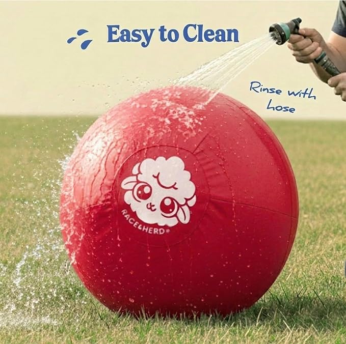 Race&Herd 18" Original XXL Herding Ball for Dogs - Herding Toys, Giant Dog Ball for Australian Shepherds, Border Collies - Durable Dog Outdoor Training Toy for Small Breeds (Cherry)