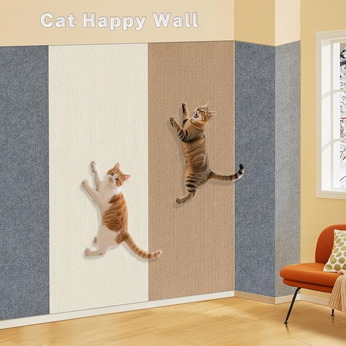 Cat Scratch Furniture Protector, 78.7x15.8inch Adhesive Cat Scratch Pad Deterrent for Furniture, DIY Climbing Cat Scratcher Couch Protector from Cat Claws Scratching for Indoor (Yellow)