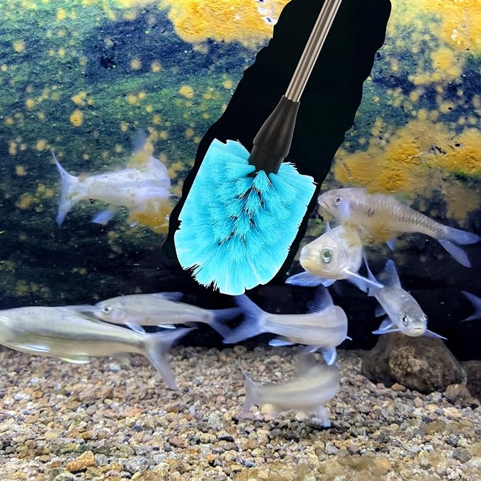 Fish Tank Cleaning Tools, Aquarium Gravel Brush, Scrubber & Glass Cleaning Kit | Professional Aquarium Accessories Set, Glass Scrubber & Brushes for Fish Tank Gravel and Daily Maintenance Cleaning