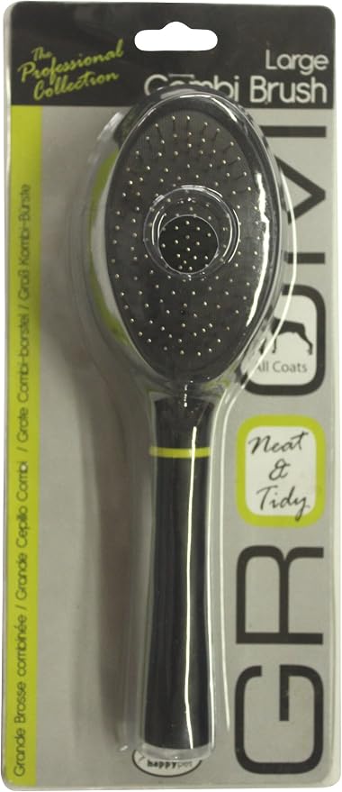 Happy Pet Groom Large Dogs Combi Brush Comfortable Pain Free No Tangle Undercoat Deshedding for All Coat Types Pet Accessory