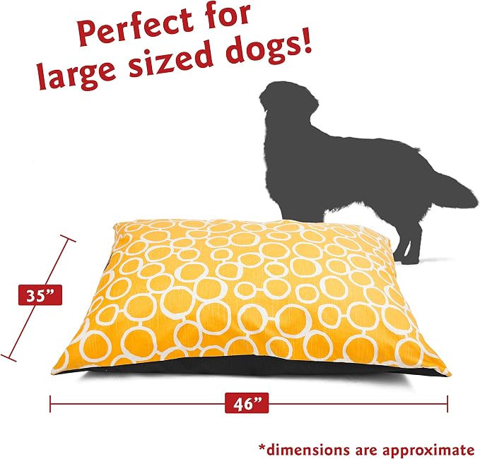 Majestic Pet Rectangle Large Dog Bed Washable – Non Slip Comfy Pet Bed – Dog Crate Bed Super Value Pillow Dog Bed – Dog Kennel Bed for Sleeping - Dog Bed Large Breed 46 x 35 Inch – Fusion Yellow