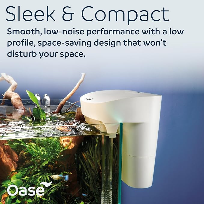 OASE BioStyle Power Filter for Aquariums up to 20 gallons, Multi-stage Filtration, Easy Maintenance, Quiet Hang on Back Filter, White