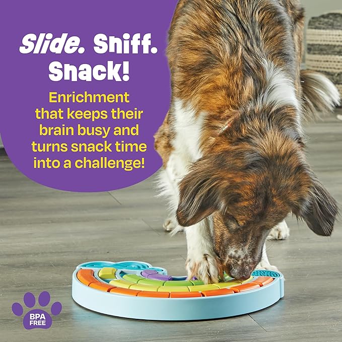 Brightkins Calming Rainbow Treat Puzzle & Lick Mats - Interactive Dog Toys, Puppy Toys for Boredom, Cat Puzzle Feeder, Mental Stimulation for Dogs, Dog Treat Activity, Brain Games for Dogs and Cats