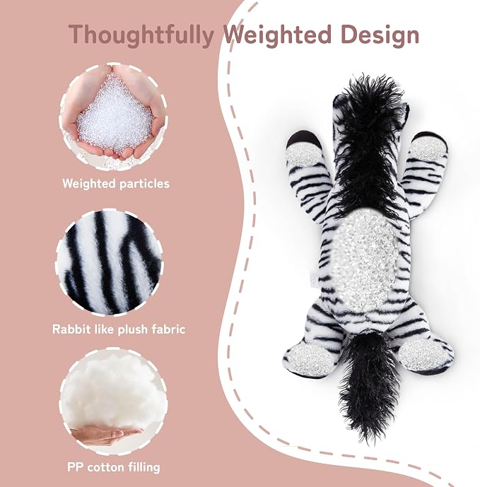 Niuniu Daddy 25" 5 lb Weighted Zebra Stuffed Animal for Adults Kids, Giant Large Soft Body Pillow Plush Toy for Sleeping Huggable, Gift for Everyday Comfort