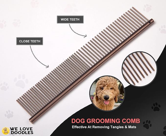 We Love Doodles Pin Brush for Dogs & Dog Grooming Scissors Kit