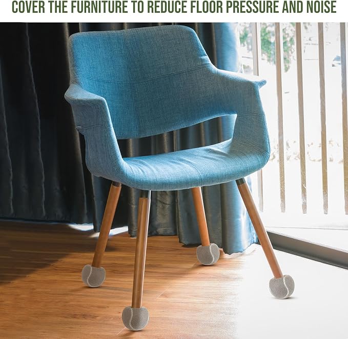 Macarrie 24 Pcs Precut Tennis Balls for Chairs Glide Balls Bulk Chair Leg Floor Protectors Chair Foot Covers with Storage Bag for Furniture Leg Floor Protection