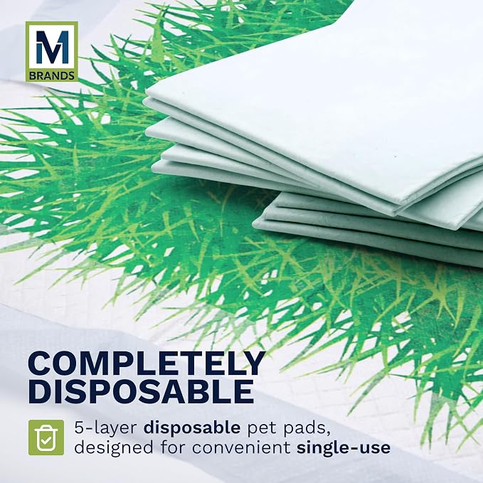 Big Dawg Pet Supplies Absorbent Puppy Pee Pads for Dogs & Cats – XL 28x34in Disposable Pet Pads – Handy Grab-n-Go Box – Potty Training & Housebreaking Supplies – Color, Grass – 30pc