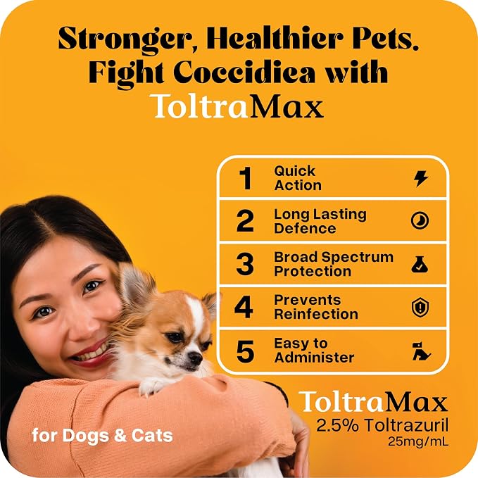 Toltrazuril 2.5% for Horses, Dogs, Cats, 960mL/32.4 Ounce, for Non-Food Chain Animals