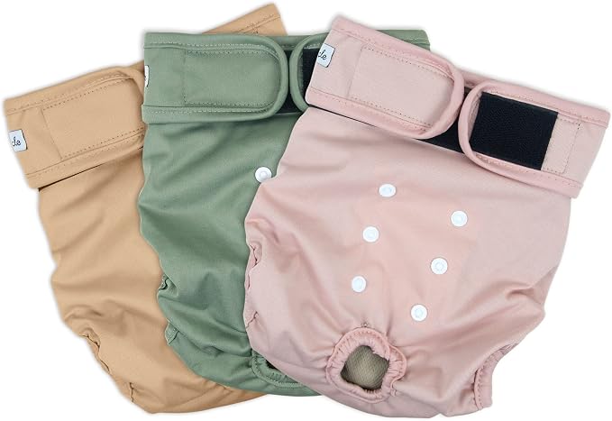 Washable Female Dog Diapers - Premium Reusable Diapers for Doggie in Heat - Highly Absorbent Dog Diapers Female for Pet Incontinence with Adjustable Snaps (Pink, XL)