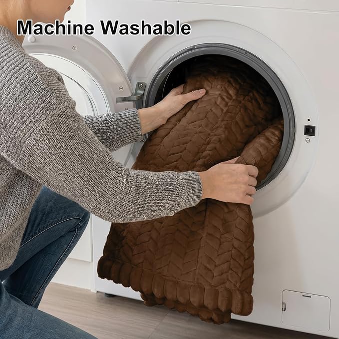 Smiry Couch Cover for Dogs, Non Slip Fuzzy Pet Sofa Covers Washable for 3 Cushion Couch, Soft Thick Furniture Protector for Cats Dogs, Against Fur, Dirt, Scratch Resistant (Brown, 35.4"x70.9")