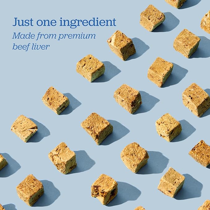 Downtown Barkery Freeze Dried Dog Treats - Single Ingredient, Low Calorie, Rich in Vitamins and Minerals - All Natural - Freeze Dried Beef Liver Dog Treats, 1 LB