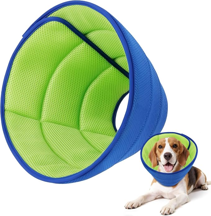 Upgrade Soft Dog Cone Collar, Dog Cone Alternative to Stop Licking After Surgery, Adjustable Comfy Cones for Small/Medium/Large Dogs, Light-Weight Mesh Fabric Elizabethan Collars (XS)