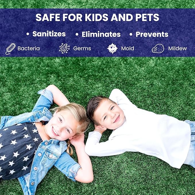 BioTurf BioS+ Turf Cleaner for Pet Urine Outdoor – Artificial Turf Cleaner Deodorizer Concentrate – Fake Grass & Yard Deodorizer for Dog Urine & Feces – Enzyme Kennel Odor Eliminator 1 Gallon