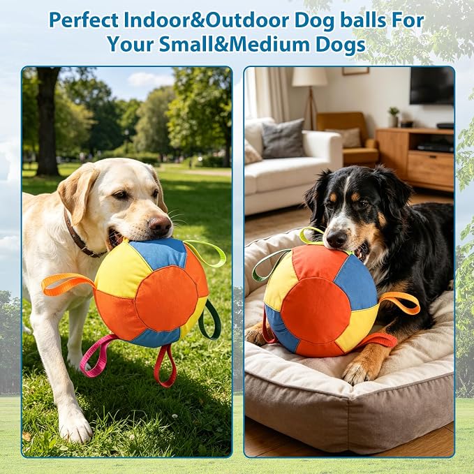 ZRW Calming Jumbo Ball for Dogs,Herding Ball for Dogs,Durable Tear-Resistant Inflatable Big Ball,Resistant Inflatable Big Ball with Handle Cover & Pump for Play & Exercise Dogs-(9.84in)
