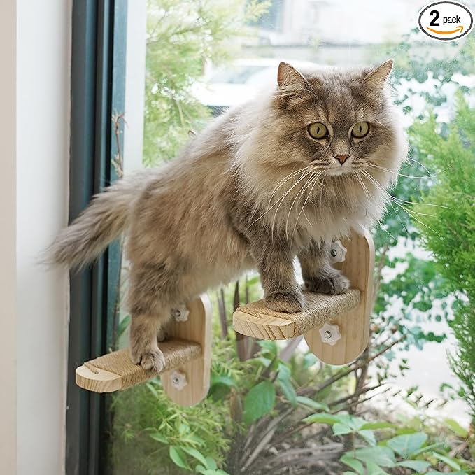PETKARAY Cat Window Shelf, Original Cat Window Perch Stairs, Durable Kitty Seat for Window Sill, Sturdy Window Step for Indoor Cats