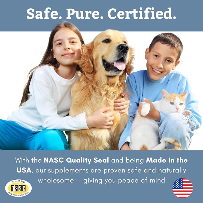 Wholistic Pet Organics Wild Alaskan Salmon Oil for Dogs and Cats - Omega 3 Fish Oil for Dogs & Cats - Cat & Dog Skin and Coat Supplement for Heart, Joints - DHA, EPA Omega 3 Liquid Food Topper - 4 oz