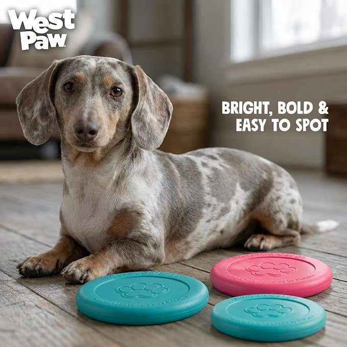 WEST PAW Zogoflex Zisc Dog Flying Disc, High Flying Aerodynamic Disc for Dogs Puppy – Lightweight, Floatable Disc for Fetch, Tug of War, Catch, Play – Doubles as Food/Water Bowl, Large 8.5", Geranium