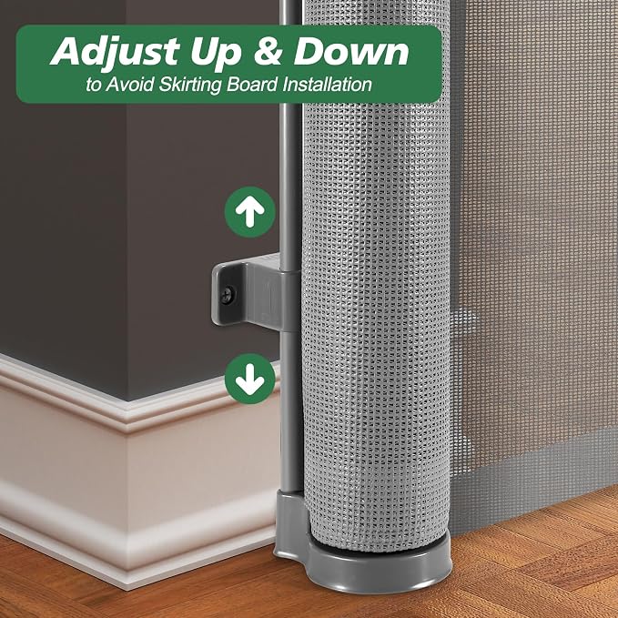 24" Tall X 120" Extra Wide Retractable Baby Gates, Short Dog Gates to Step Over, Reinforced Long Mesh Pet Gate with Support Rods, Small Puppy Gates for The House, Grey