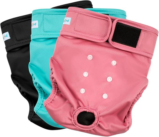 Paw Legend Washable Reusable Female Dog Period Diapers for Heat Doggie Puppy Diapers for Female Dogs (3 Pack,Small)