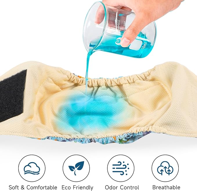 5 Pack Dog Diapers Male Reusable, Premium Belly Bands for Male Dogs, High Absorbing Male Dog Pee Wraps for Doggie in Incontinence or Excitable Urination and Training,Animal,S