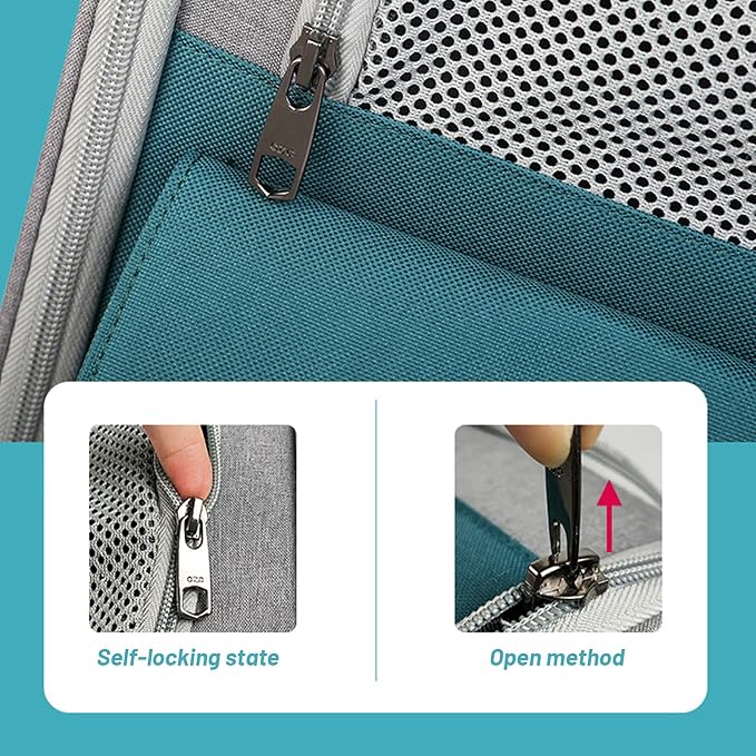 Cats Rolling Carrier with Wheels, Foldable Dog Travel Carrier Backpack Luggage Bag,Cats,Puppies Travel Bag Trolley with Mesh Ventilation Windows, Storage Pockets