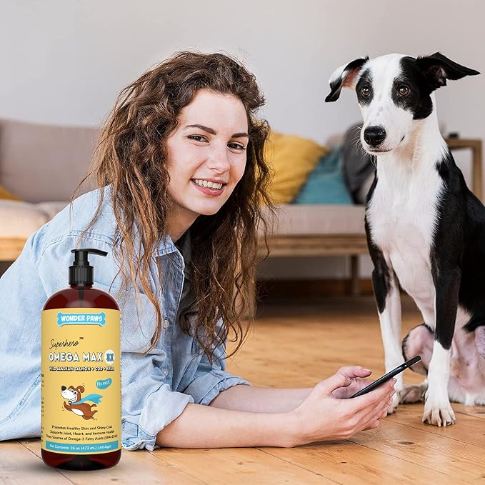 WONDER PAWS Kidney Cleanse Drops Plus Omega Max Fish Oil - for Dog's Skin and Joint Care, Kidney Health & Immune Support – Kidney Cleanse 2 Ounces - Omega Max 16 Ounces