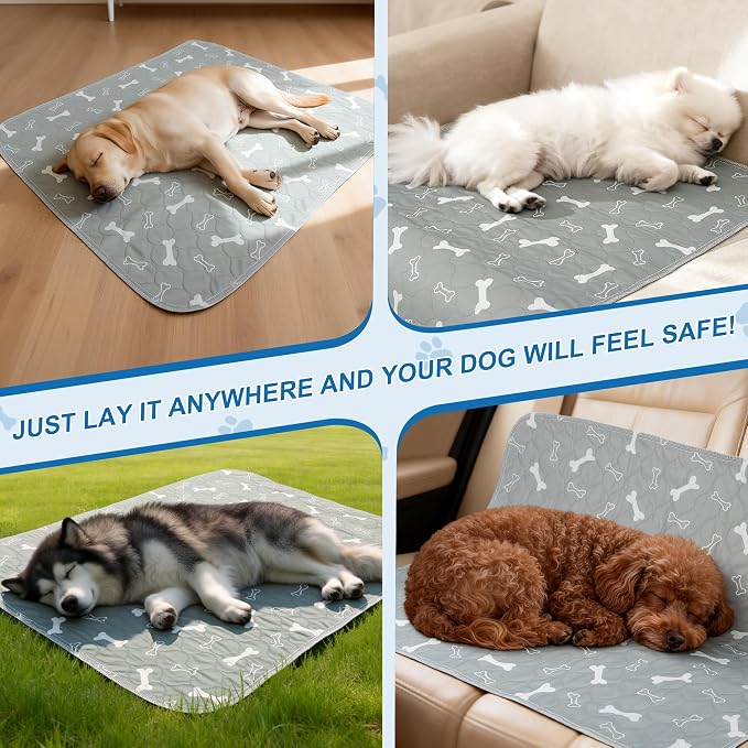 Unique Bargains Washable Pee Pads for Dogs, Reusable & Leak-Proof, Puppy Pad for Pet Training, Crate, Car, Medium, Gray