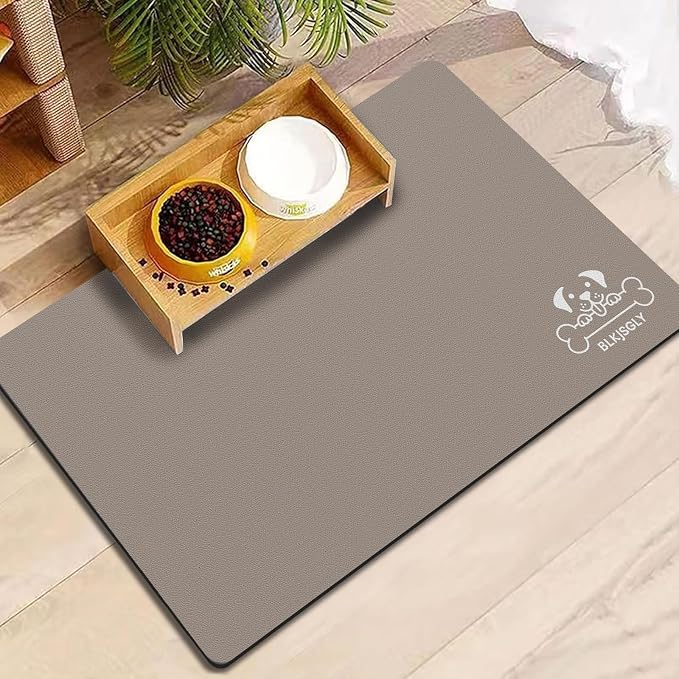 18"×30" Brown Absorbent Dog Mat for Food and Water Bowl- Quick Dry Durable Feeding Mat for Dog and Cat Easy Cleaning Pet Supplies for Messy Pets