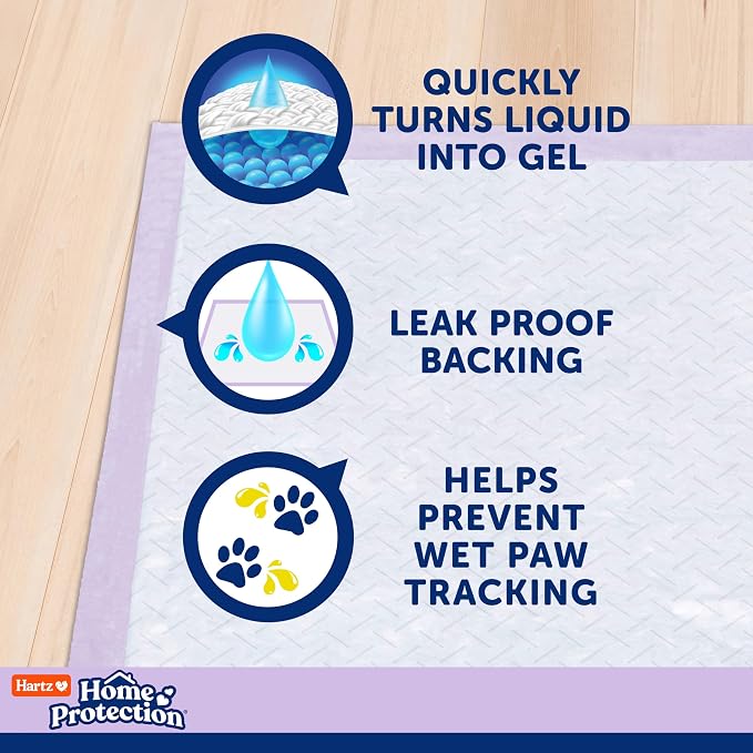 Hartz Home Protection Super Absorbent Odor Eliminating Lavender Scented No Leak Dog Pads, XXL 20 Count (Pack of 3)