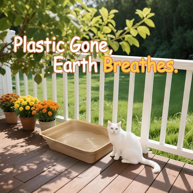 Disposable Litter Boxes for Cats Leak-Proof: 20-Pack Odor Control Sustainable Large Kitty Tray for Travel/Indoor Use