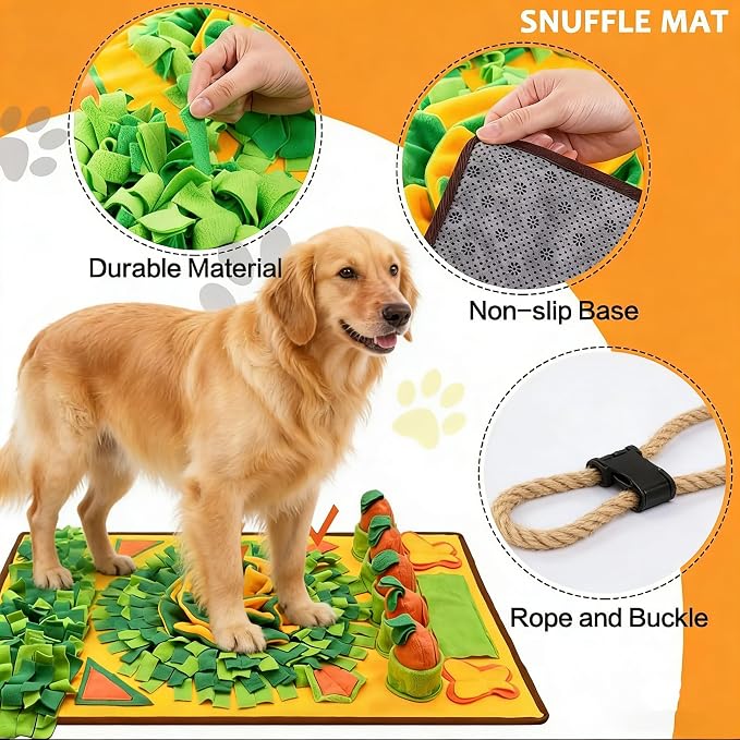 Large Snuffle Mat for Dogs，31''x19'',Interactive Puzzle Dog Sniff Mat,Slow Feeder Dog Puzzle Toys for Training & Mental Stimulation,Easy to Clean,Durable Digging Toys for Small Medium & Large Dogs